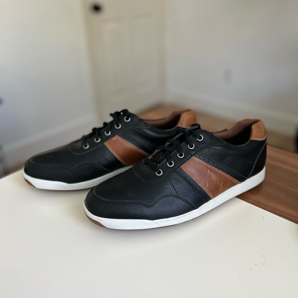 FootJoy FJ Contour Casual Mens Spikeless Golf Shoes Sz 11.5 Black Brown NWOT